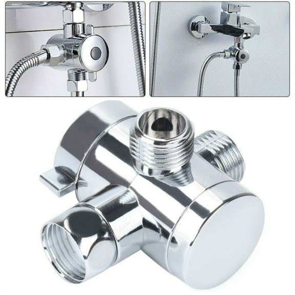 Shower Head Three-Way Shower Arm Mounted Mixer Tap T-Adapter 1/2\\\\\\\\\\\\\\\\\\\\\\\\\\\\\\\" 3-Way Abs Adjustable Bsp Chrome Diverter Valve