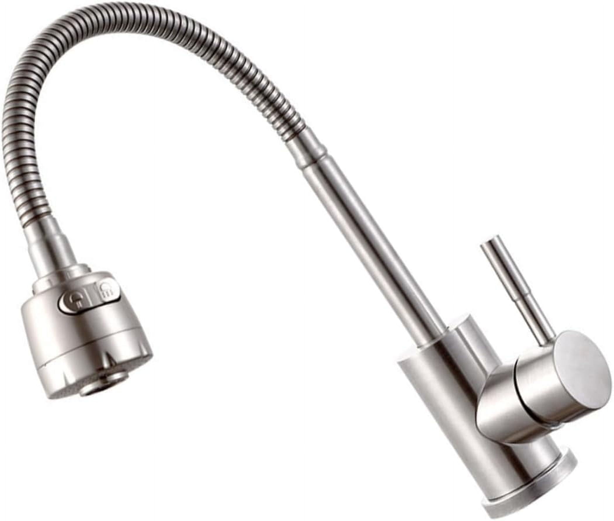 Shower Head Universal 360 Degree Sink Faucet Water Dispenser hot and Cold Kitchen faucets Single-Tube tap for Kitchen Sink Stainless Steel Rod Stainless Steel Single Handle