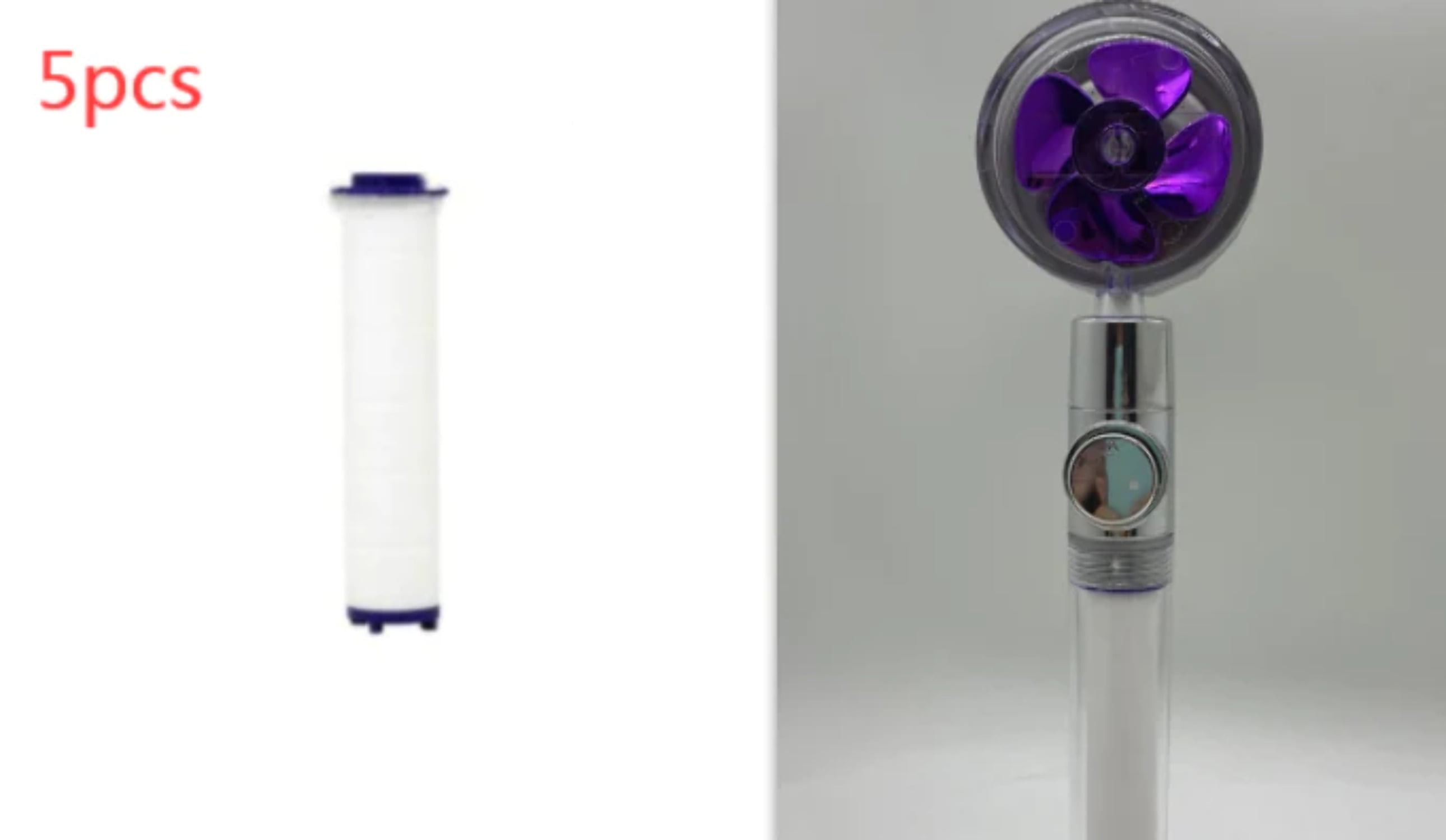 Shower Head Water Saving Flow 360 Degrees Rotating With Small Fan ABS