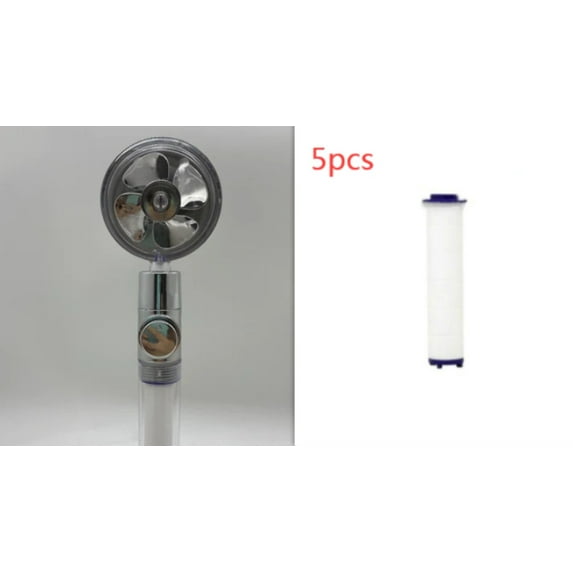 Shower Head Water Saving Flow 360 Degrees Rotating With Small Fan ABS Rain High Pressure Spray Nozzle Bathroom Accessories