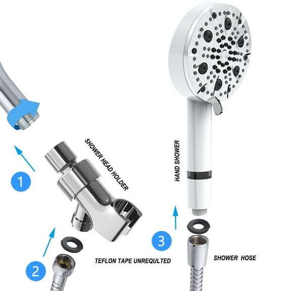 Shower Head With Handheld, High Pressure Shower Heads With Filte,Shower Heads With Hose And Bracket, High Pressure Anti-Leak, Adjustable