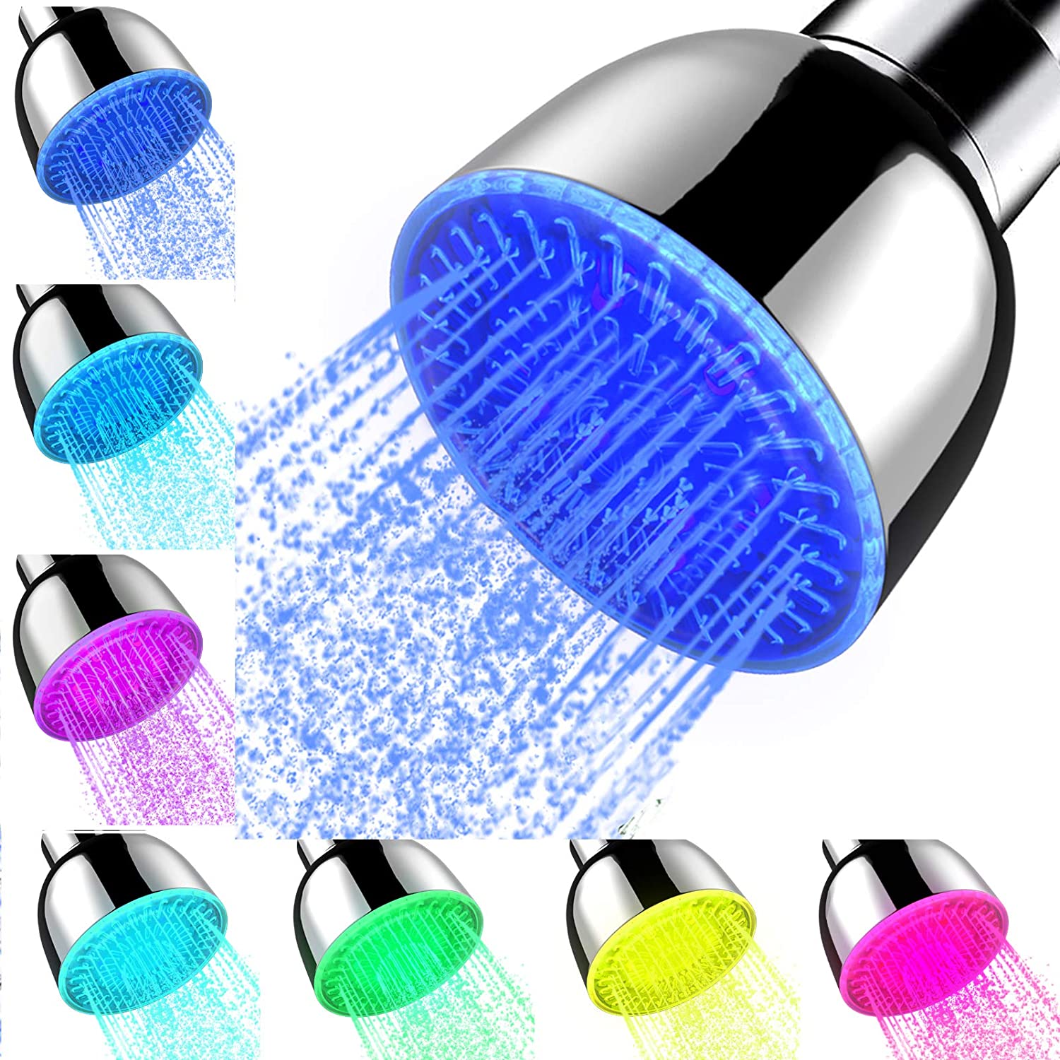 Shower Head With Lights, High Pressure Led Shower Head, 7 Color
