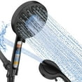 thumbnail image 1 of Filtered Shower Head,10 Modes Detachable Shower Head with Handheld, High Pressure Showerhead with 60" Stainless Steel Hose&Adjustable Holder, Built-in 2 Mode Power Wash to Clean Pets,Tile&Tub, Black, 1 of 7