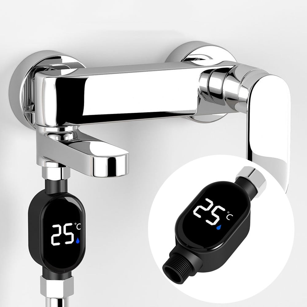 Shower Head with External LED Digital Water Temperature Display ...
