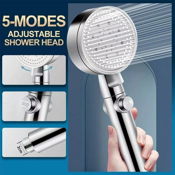 Shower Head with Handheld, CXALSSY Shower Head, High Pressure Shower Heads, Handheld Shower Heads, Shower Head with Hose, 5 Modes Adjustable