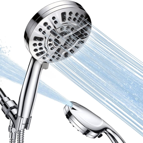 ATUPEN Shower Head with Handheld, High Pressure 10 Modes with 59" Stainless Steel Hose Adjustable Holder
