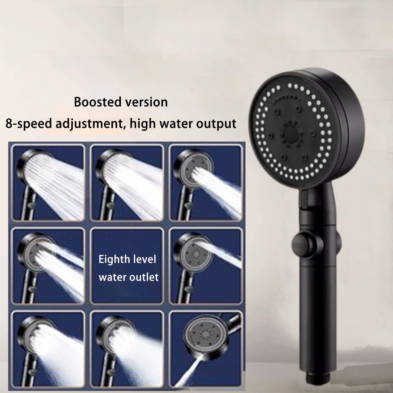 Shower Head with Handheld High Pressure 8 Mode for Low Pressure Water ...