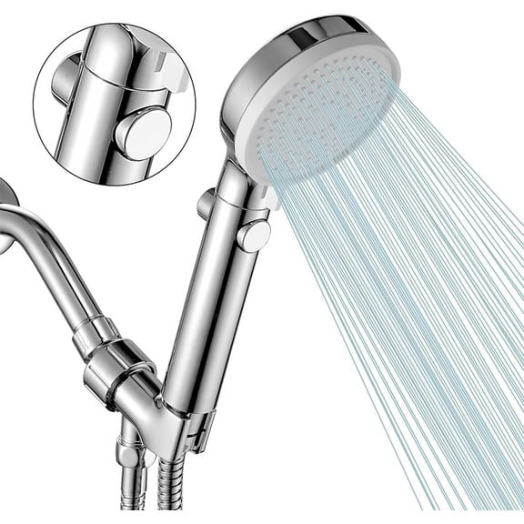 Shower Head with Handheld ON/Off Switch, 3-Modes High Pressure Hose,Chrome Finish