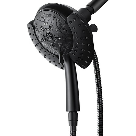 KESTE High Pressure Rain Shower Head with Handheld Spray Combo: 2-in-1 Shower Combo with 7.2" Rainfall Shower Heads & Detachable Handheld, Dual Showerheads for Bathroom, Black