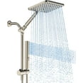 thumbnail image 1 of Shower Heads with Handheld  Combo Brushed Nickel, 10 Inch High  Rain/Rainfall Shower , Height Adjustable Dual 2 in 1 Shower  System with Stainless  Hose, 1 of 8