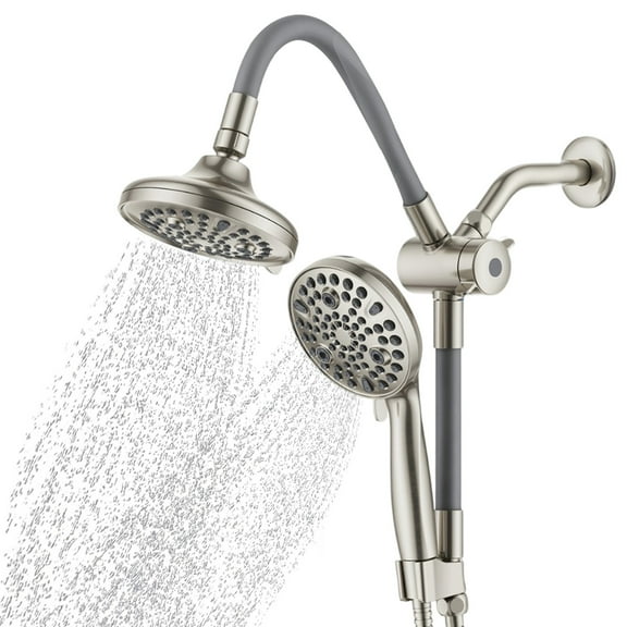 AQUAZEN 9 Modes, 1.75 GPM Wall Mount Dual Showerhead & Handheld Shower, 1 Piece