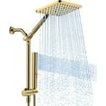 thumbnail image 1 of Shower Heads with Handheld Spray Combo Gold, 10 Inch High Pressure Rain/Rainfall Shower Head, Height Adjustable Dual 2 in 1 Shower Head System with Stainless Steel Hose, 1 of 8