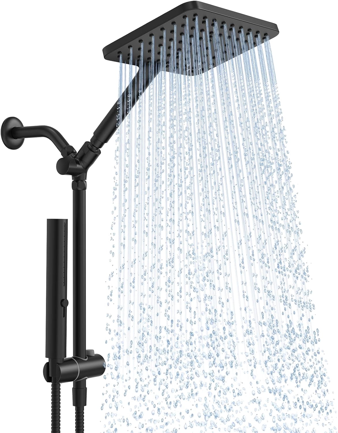Shower Heads with Handheld Spray Combo Matte Black, 10 Inch High ...
