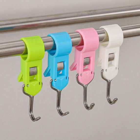 Shower Hooks for Inside Shower with Metal Hooks and Clip Hangers, Heavy Duty Hooks for Bathroom Towel and Kitchen Towel Hanging, 4 Pack Bathroom Hooks for Hanging Storage