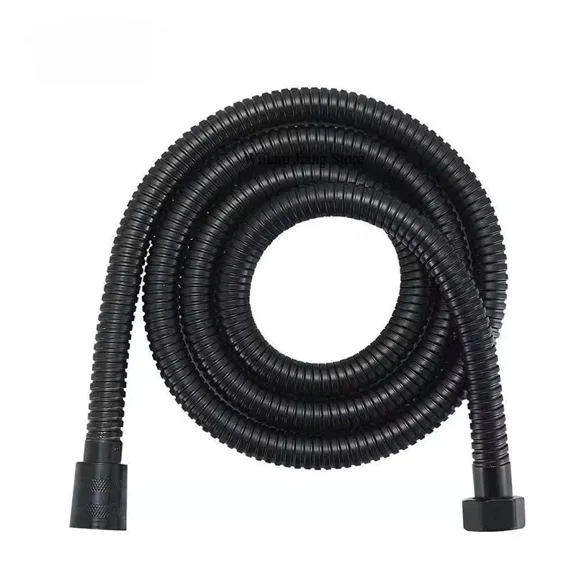 Shower Hose 1.5/2M Black/Silver Flexible Shower Hose Stainless Steel Long Bathroom Shower Pipe Extension Bathroom Accessories
