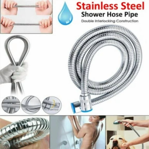 Shower Hose 3M 15Psi Shower Head Hose Handheld Long Steel Bathroom Flexible Tube