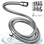 Fixdono Shower Hose Extra Long 118", Chrome Handheld Shower Head Hose with Brass Insert and Nut