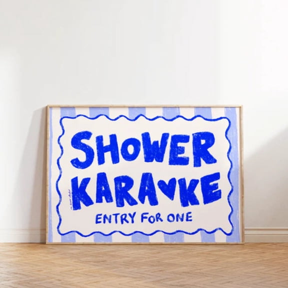 Shower Karaoke Art Print Poster, Vintage Karaoke Song Print, Singing In The Shower, Modern Bathroom Wall Art, Print Art UNFRAMED PAPER POSTER, Home Decor, Vintage Gift, Living Room Dercor