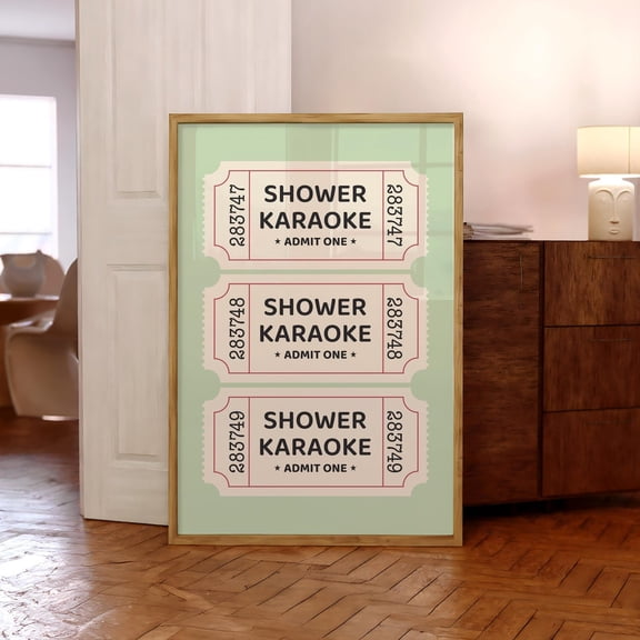 Shower Karaoke Ticket Bathroom Wall Art Decoration Design 9 Unframed Paper Print