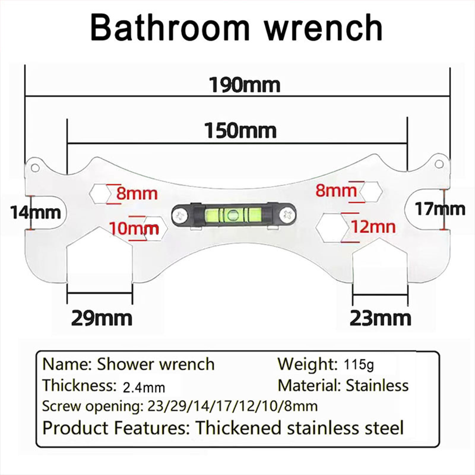 Shower Key Tool - Special Self Levelling Curved Key