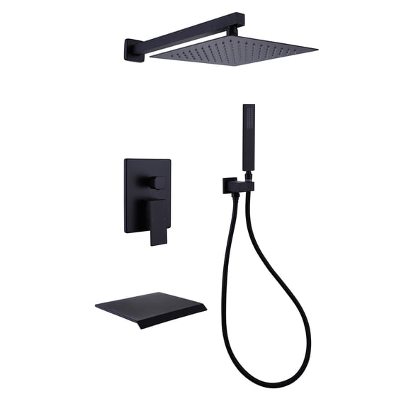 Shower Kit with Tub Spout, Shower System Pressure Balanced with Rough-in Valve