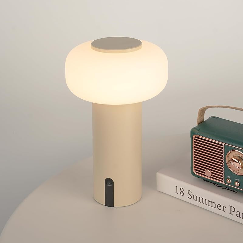 Cordless Table Lamp With Crystal Ball Design - Rechargeable Dimmable Night Light For Bedroom