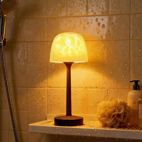 Shower Light, -Like Bathroom Shower Lamp with 16 Color Wave Projector, Rechargeable Cordless Light with Touch & Remote Control, Bathroom Lamp for Inside Shower & Bathtub