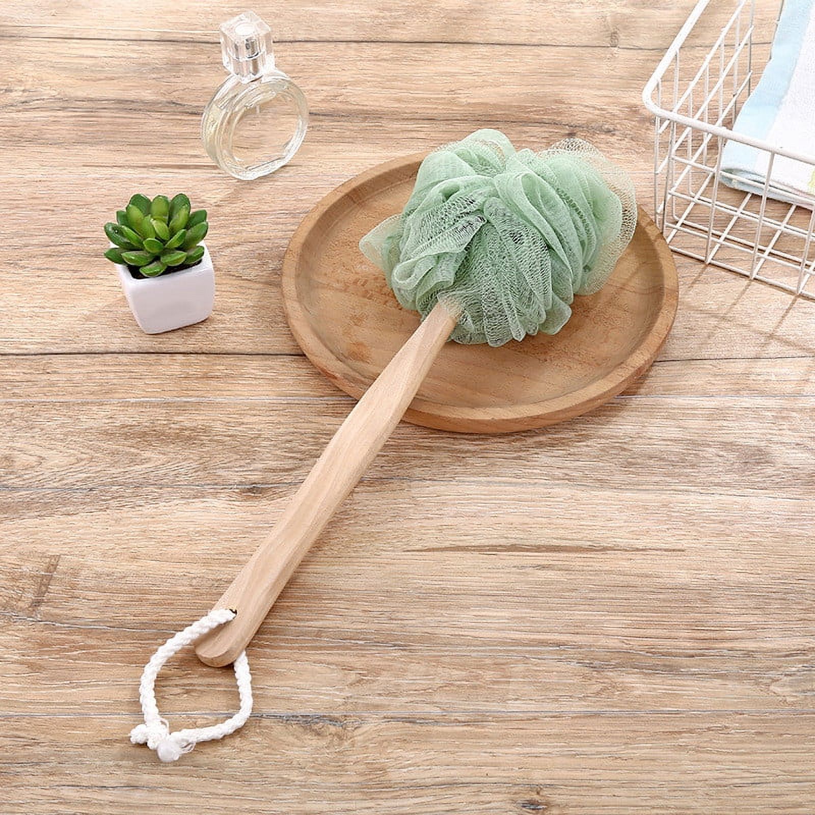 Shower Loofah Body Back Scrubber Exfoliating Loofah luffa Bath Brush On a Stick with Long Wooden