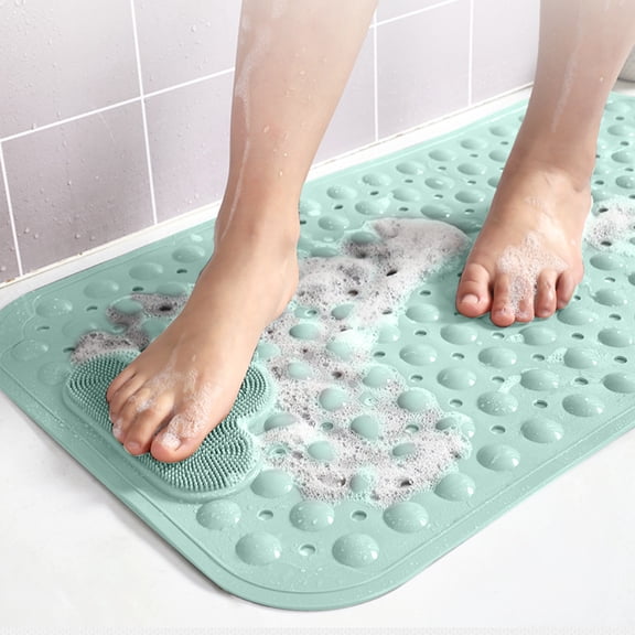Shower Mat Bathtub Mat Non Slip,Shower Foot Scrubber for Shower Floor, Soft Bath Matts for Tub,Machine Washable Anti Slip Shower Mats with Big Suction Cups Drain Holes for Kids