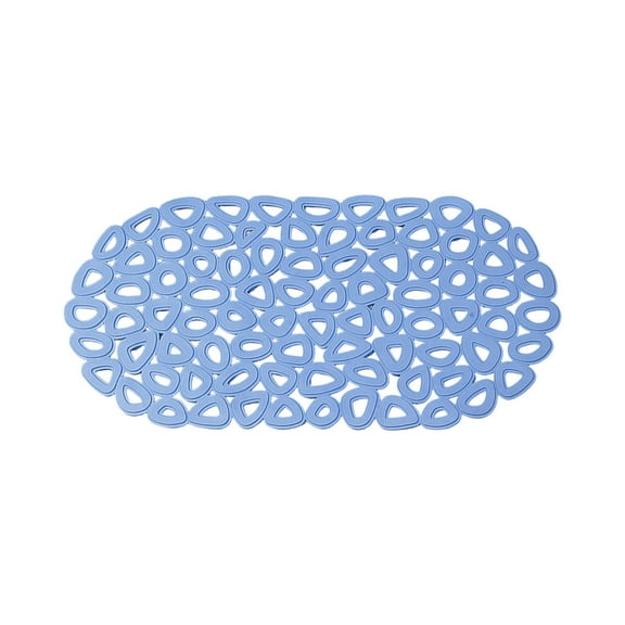 Shower Mat Non Slide Bathtub Mat with Suction Cups and Drains Holes 13.4x25.2in, Easy Dry, Safety Protection for Infants, Children, and the Elderly when Bathing(Light Blue)