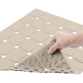 thumbnail image 1 of Shower Mat Non Slip 21"x21" Silicone Foldable Bath Mat with Suction Cups & Drain Holes, Odorless, Eco-Friendly & Durable, Machine Washable Shower Stall Mat for Adults, Seniors Beige, 1 of 5