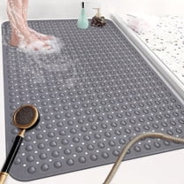 Shower Mat Non Slip: 47.2 X 31.5 Inch Extra Large TPE Shower Mats For Inside Shower Anti Slip Shower Stall Matt With Drain Hole And Suction Cups For Elderly