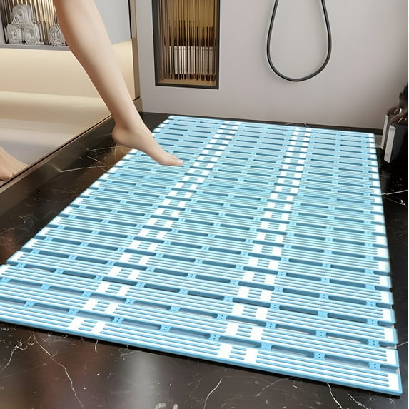Shower Mat Non Slip Bath Mat for Tub - 27 x 16 Inch Bathtub Mat Non Slip Shower Mats for Inside Shower, Bath Mat with Suction Cups and Drain Holes, Easy to Cut