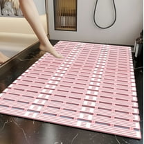 Shower Mat Non Slip Bath Mat for Tub - 27 x 16 Inch Bathtub Mat Non Slip Shower Mats for Inside Shower, Bath Mat with Suction Cups and Drain Holes, Easy to Cut