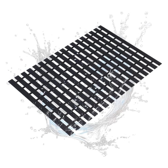Shower Mat Non Slip Bathtub Mat and Drain Hole Shower Mat and Drain Holes 6FTX32FT Bath Mat for Tub & Shower. Dry, Easy to Cut,for Tub & Shower(Black)