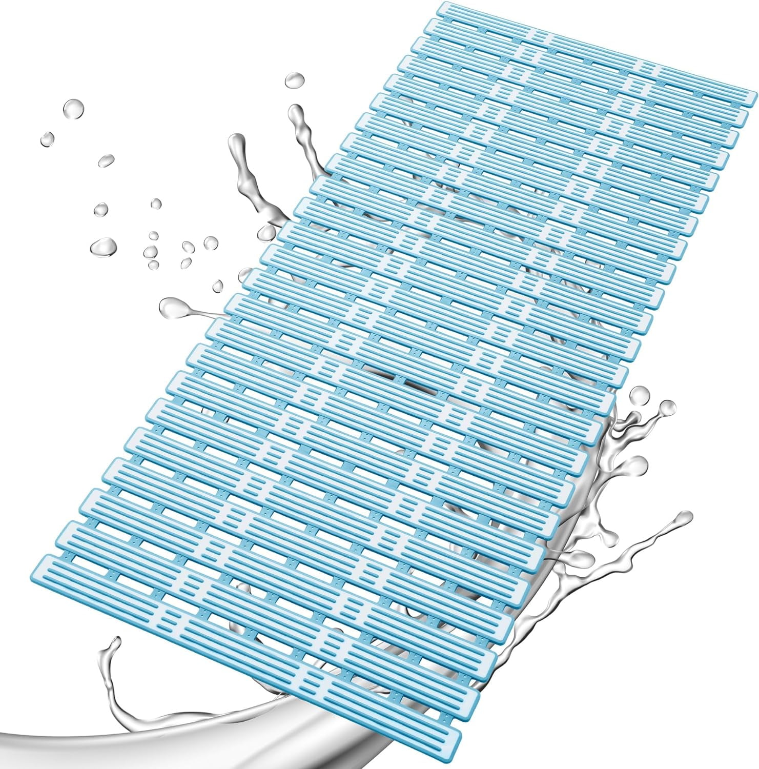 Shower Mat Non Slip Bathtub Mat Extra Long 35.4x15.7 Inch Anti Slip Bath Tub Mat with Suction ...