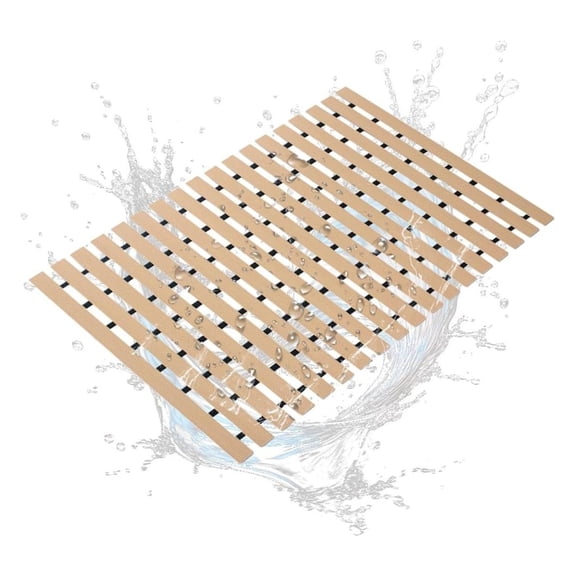 Shower Mat Non Slip Bathtub Mat and Drain Hole Shower Mat and Drain Holes 4FTx4FT Bath Mat for Tub & Shower. Dry, Easy to Cut,for Tub & Shower(Beige)