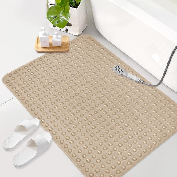 Shower Mat Non Slip: Extra Large TPE Shower Mats for Inside Shower - Anti Slip Shower Stall Matt with Drain Hole and Suction Cups