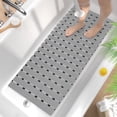 thumbnail image 1 of Shower Mat Non Slip with Suction Cups, Bath Mat Bathroom Rugs Floor Wood Shower Bathtub, Drain Holes, 1 of 5