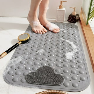 NIUREDLTD Foot Scrubber Shower Mat With Pumice Feet Scrub Stone Bathtub Mat  With Antislip Suction Cups And Drain Holes Non Slip Bath Mat With A Pumice