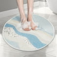 thumbnail image 1 of Shower Mat,Safety Comfort Shower Mat Anti Slip with Drain, Machine Washable,Round Bath Mat, 24x24 Inches (Light Blue), 1 of 6