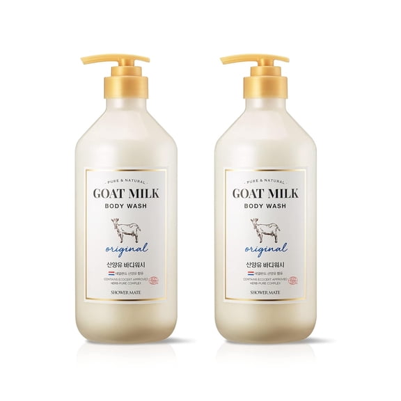 Shower Mate Goat Milk Body Wash (2-Pack, Original Baby Powder)