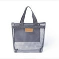 thumbnail image 1 of Shower Mesh Caddy Bag Quick Dry Hanging Toiletry and Bath Organizer for Travel and Swimming with Zipper, Shower Bag with Zipper  Gray, 1 of 7