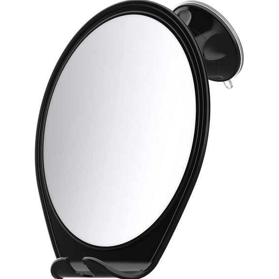 Shower Mirror Fogless for Shaving - with Suction, Razor Holder for Shower & Swivel, Small Mirror, Shower Accessories, Bathroom Mirror, Bathroom Accessories, Holds Razors (Black)