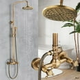 thumbnail image 1 of Shower Mixer Taps Bathroom Shower System Antique Brass Rainfall Shower Head Handheld Shower Mixer Taps Bath Shower Set, 1 of 13