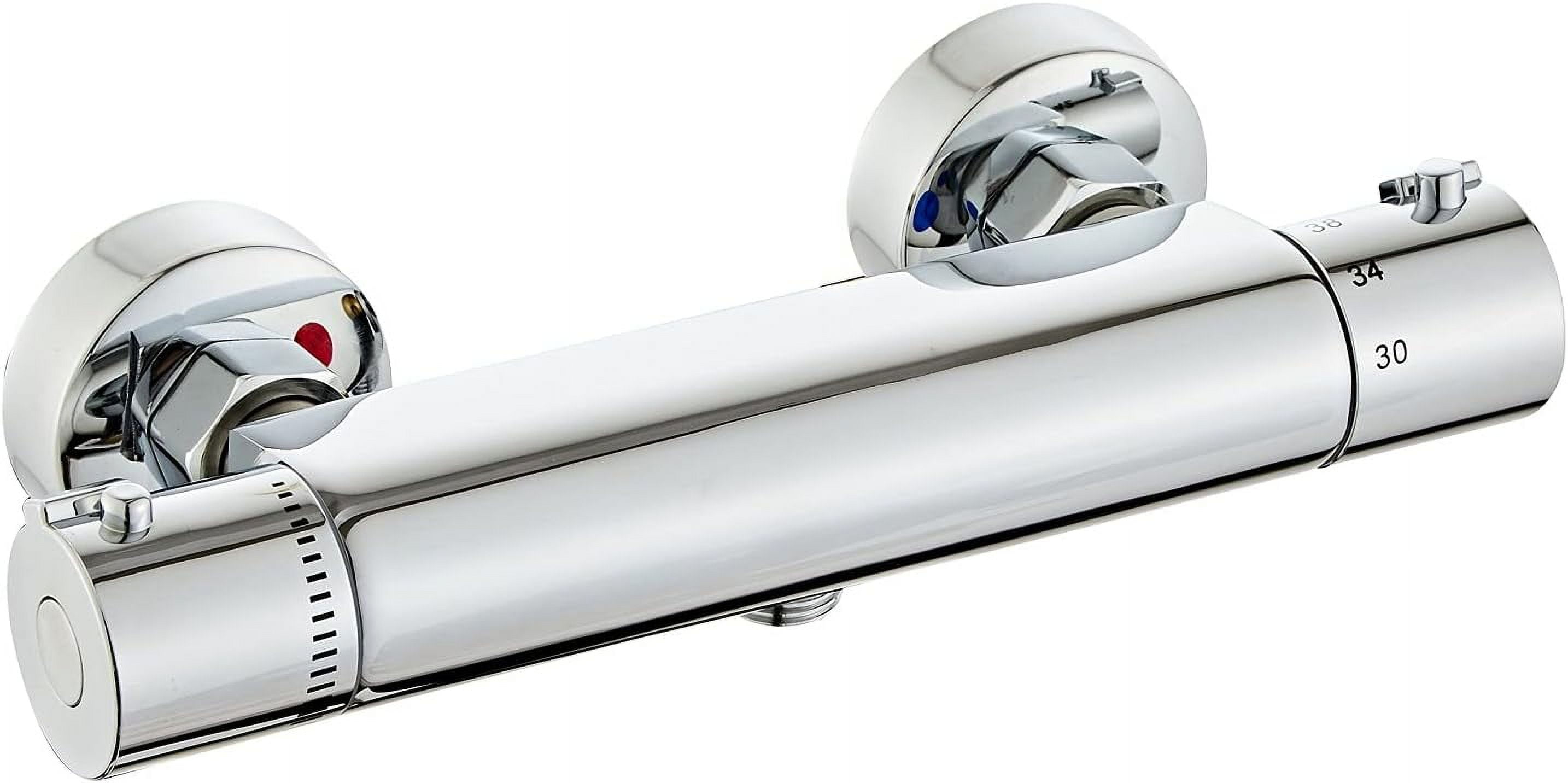 Shower Mixer, Thermostatic Shower Mixer, Shower Faucet, Thermostatic Bathtub Faucet with Constant Temperature Control, Brass Chrome Finish