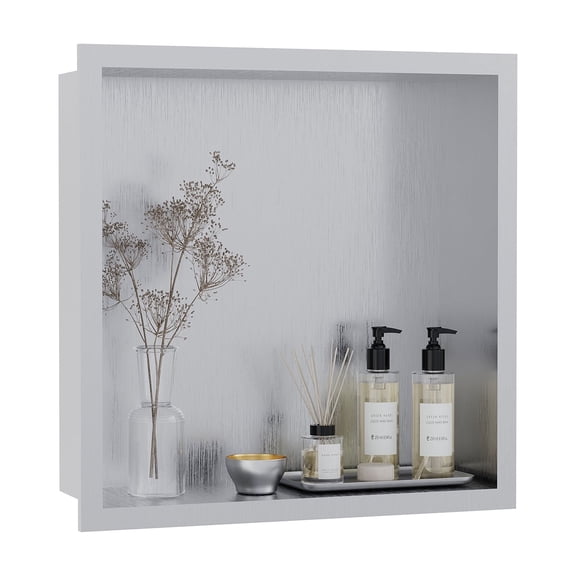 Shower Niche 12x12 Inch – Stainless Steel Recessed Bathroom Shelf, Waterproof & Rustproof, No Tile Needed, Space Saving Wall Mount Organizer for Small Spaces Apartments