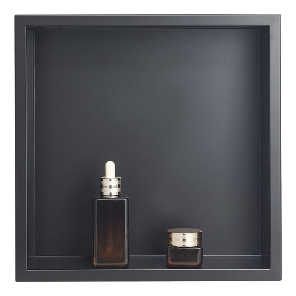 Shower Niche 13x13x4 Inch, Recessed Wall Shelf, Stainless Steel Black, Waterproof Bathroom Storage, Seamless Tile Insert, Space Saving Design
