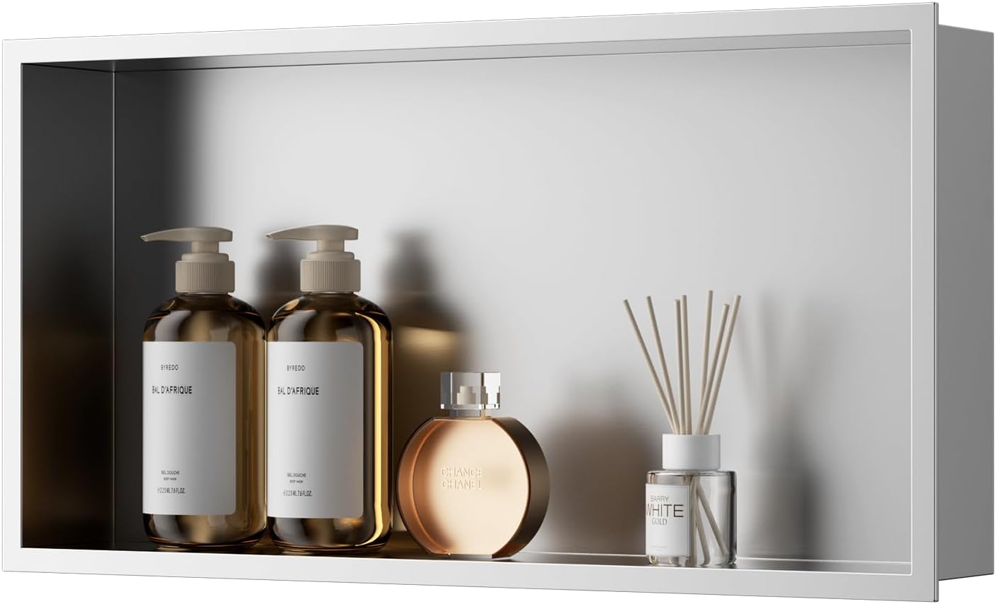 Shower Niche, 24"x12" Stainless Steel Niche for Shower Wall No Tile