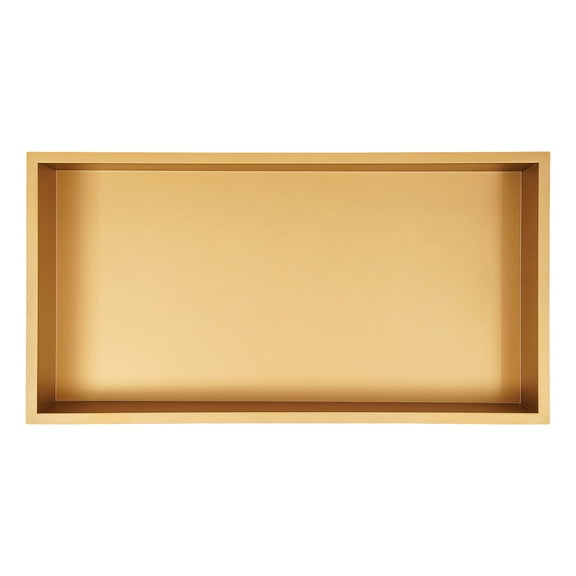 Shower Niche, 25 x 13 inch Recessed Wall Niche with LED Light Strip, Heavy-Duty Stainless Steel Modern Shampoo Storage Organizer, Sealed Waterproof, Durable & Easy to Install, Gold